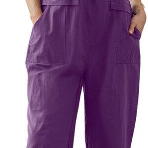 Women Long Casual Loose Bib Pants Overalls Baggy Rompers Jumpsuits with Pockets